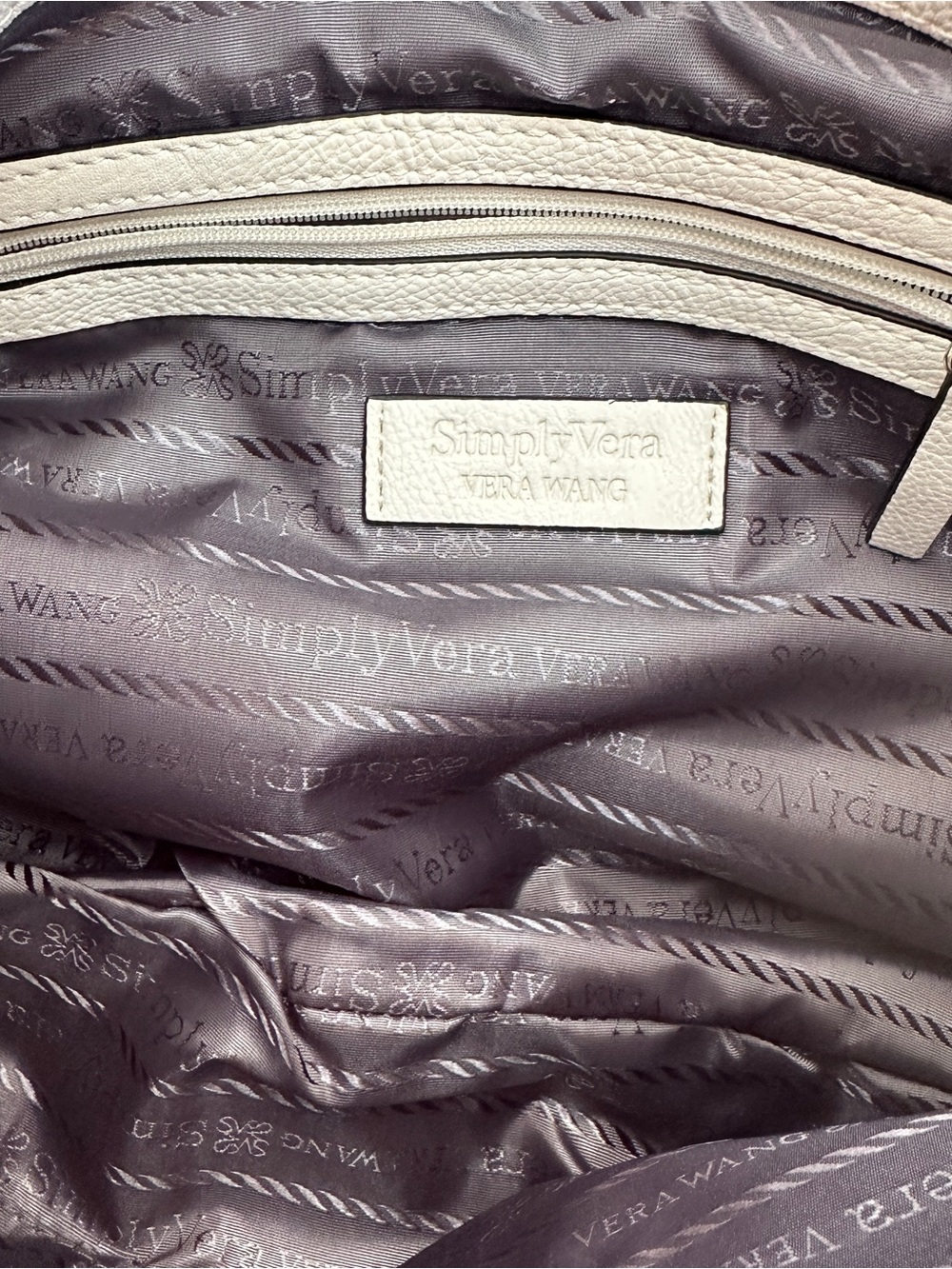 Simply Vera Vera Wang Blue & Cream Tie-Dye Pleated Hobo Shoulder Bag - Picture 5 of 7